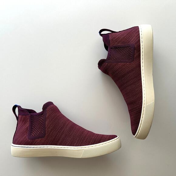 Rothy's Chelsea Recycled Washable Slip On Comfort Ankle Boot Plum Melange wmn 9 - Picture 2 of 9